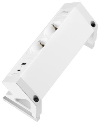 Priza modulara Fellowes, Filex Power Desk Up 2.0 cu 2 prize 230V, USB-A + USB-C (30W), eGST, Alb