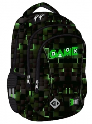Ghiozdan Prescolari, St.Right, 3 Compartimente, Impermeabil, Green Game