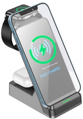 Incarcator Filex, 3 in 1, quick, wireless, negru, Fellowes