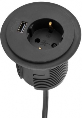 Priza modulara Filex Power-Spot, eGST, USB A, negru, Fellowes