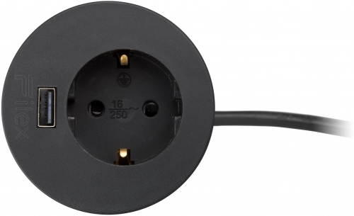Priza modulara Filex Power-Spot, eGST, USB A, negru, Fellowes