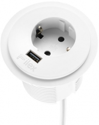 Priza modulara Filex Power-Spot, eGST, USB A, alb, Fellowes