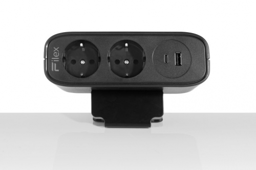 Priza modulara eGST, Filex Power Desk Up, eGST EP65, USB-A+C, 2x 230V, negru, Fellowes