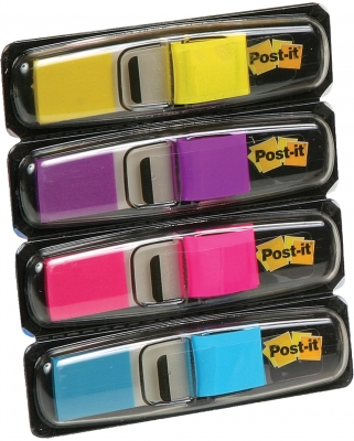 Index autoadeziv mini Post-It® 4 culori neon 35 buc/culoare, 140 buc/set 3M