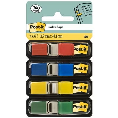 Index autoadeziv mini Post-It® 4 culori clasice, 35 buc/culoare, 140 buc/set 3M