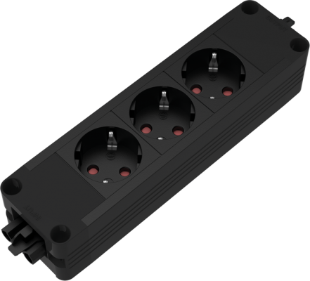 Bloc priza modulara eGST 2.0, Filex Power Strip, 3 iesiri, negru, Fellowes