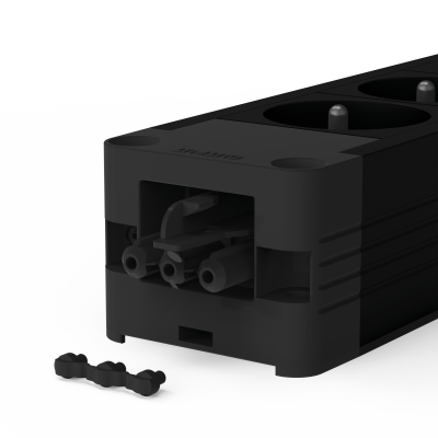 Bloc priza modulara eGST 2.0, Filex Power Strip, 4 iesiri, negru, Fellowes