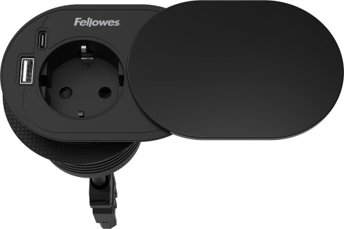 Priza modulara, Slide, Filex Power-Spot, eGST, USB A+C, negru, Fellowes