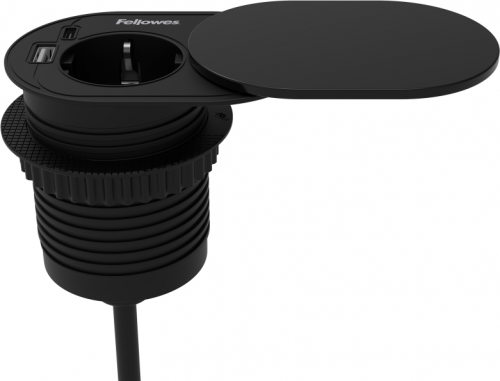 Priza modulara, Slide, Filex Power-Spot, eGST, USB A+C, negru, Fellowes