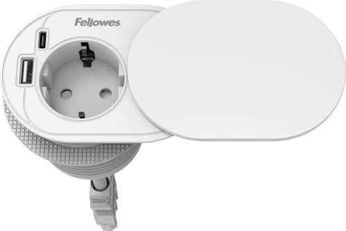 Priza modulara, Slide, Filex Power-Spot, eGST, USB A+C, alb, Fellowes