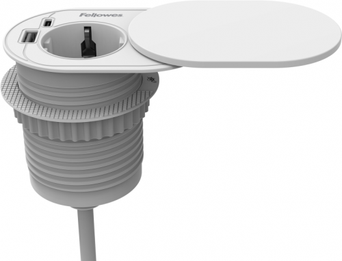 Priza modulara, Slide, Filex Power-Spot, eGST, USB A+C, alb, Fellowes