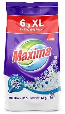 Detergent pudra, Mountain Fresh, 60 spalari, 6 kg, Sano Maxima