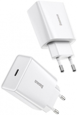 Incarcator retea Baseus Speed Mini, Quick Charge 20W, 1 x USB Type-C 5V/3.0A, alb