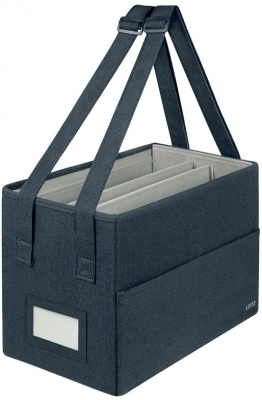 Geanta Leitz, material textil compacta cu capac, gri carbune