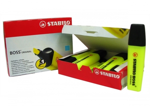 Textmarker galben Boss, 10 buc/cutie Stabilo