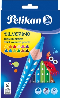 Creioane Colorate Silverino 5 Mm 12 Culori Set Pelikan Bnb