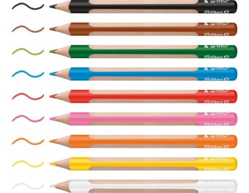 Creioane Colorate Griffix, set 8+1 culori, grip ergonomic, blister, carton, Pelikan