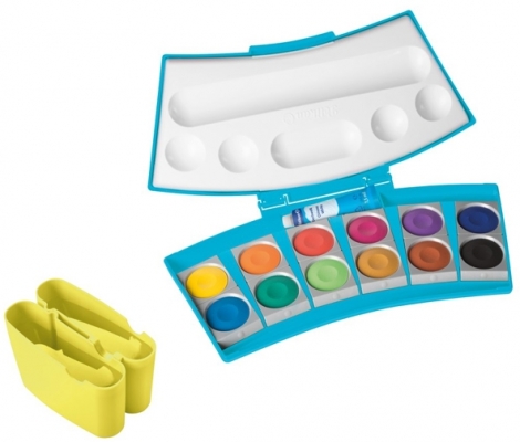 Acuarele 735 ProColor, 12 culori, turcoaz/galben neon, Pelikan