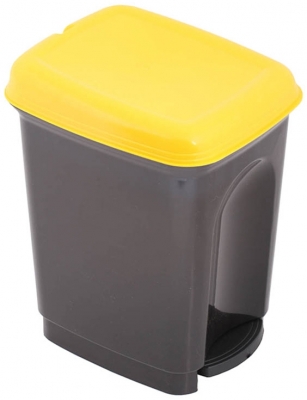 Cos cu pedala pentru colectare selectiva 17 L, galben