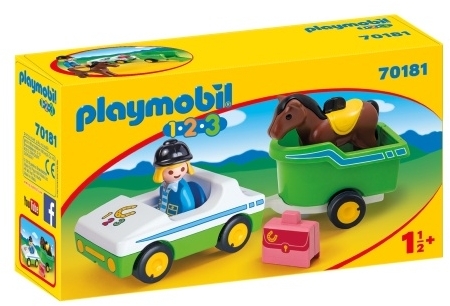 1.2.3 Masina Cu Remorca Si Calut Playmobil