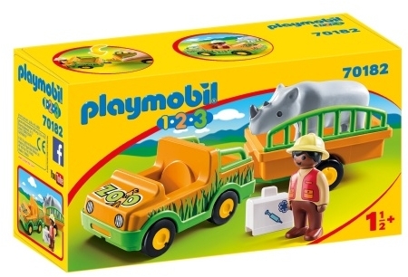 1.2.3 Masina Zoo Cu Rinocer Playmobil