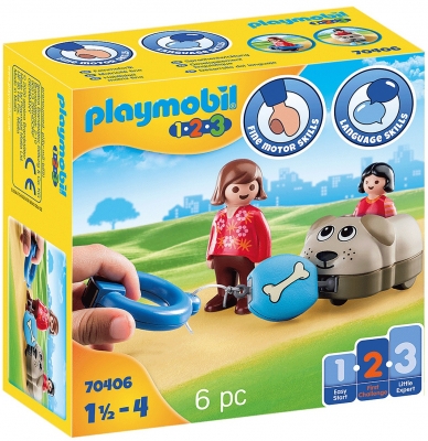 1.2.3 Mama Si Fetita Cu Masinuta Catel Playmobil