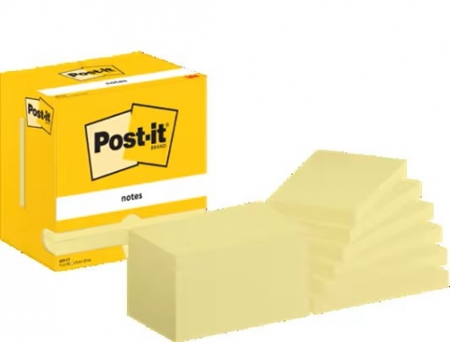 Notite adezive Post-it Canary yellow, 76x127 mm 100 file/set, 3M