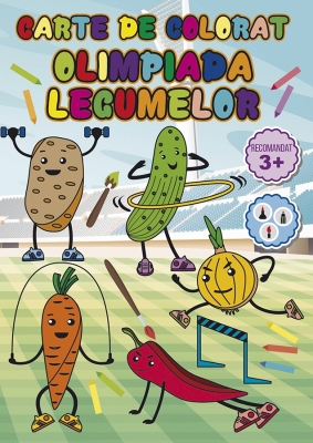 Carte de colorat Olimpiada legumelor, A4, 24 pagini