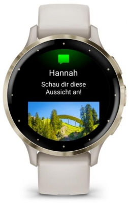 Ceas Garmin Venu 3S, Ivory/ Soft Gold