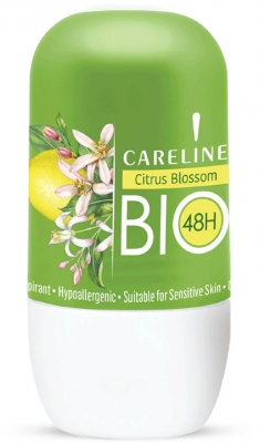 Deodorant Careline Bio Roll-On, citrus blossom, 75 ml