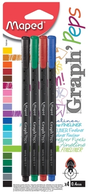 Fineliner Graph peps, 4 culori/set Maped