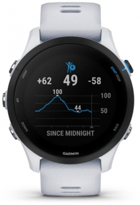 Ceas Garmin Forerunner 255, display 33mm, rezolutie displat 260x260 conectivitate Bluetooth™, ANT+, NFC, USB, functii accelerometru, giroscop, barometru, busola, termometru pentru temperatura exterioară, durata de viata baterie mod ceas inteligent: până la 14 zile, modul GNSS numai cu GPS: până la