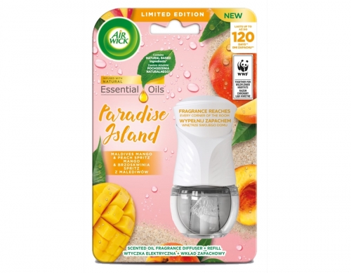 Odorizant electric + rezerva 19 ml, Paradise Island Mango & Peach Spritz, Airwick 