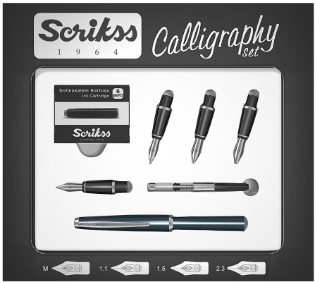 Set caligrafie Classic Navy CT Scrikss