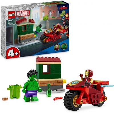 Iron Man cu motocicleta si Hulk 76287 LEGO Marvel Super Heroes