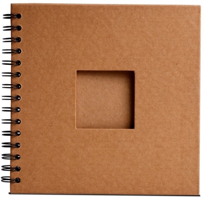 Album cu spirala, 20 x 20 cm, maro, 180 gsm, 30 file, Window, Happy Color