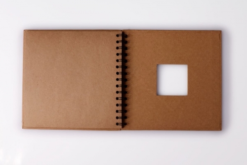 Album cu spirala, 20 x 20 cm, maro, 180 gsm, 30 file, Window, Happy Color