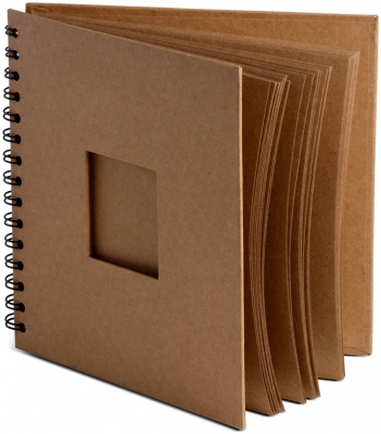 Album cu spirala, 20 x 20 cm, maro, 180 gsm, 30 file, Window, Happy Color