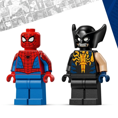 Omul Paianjen in masina vs Wolverine venomizat 76336 LEGO Marvel Super Heroes