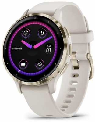 Ceas Garmin Venu 3S, Ivory/ Soft Gold