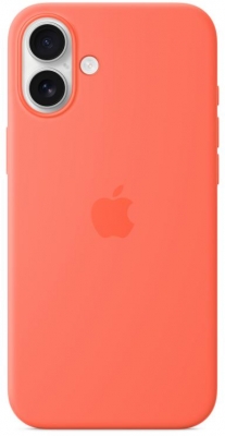 Husa de protectie Apple Silicone Case with MagSafe pentru iPhone 16 Plus, Tangerine