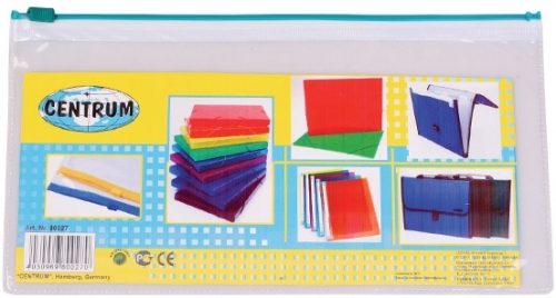 Plic plastic ziplock, 225 x 125 mm, transparent, diverse culori, Centrum