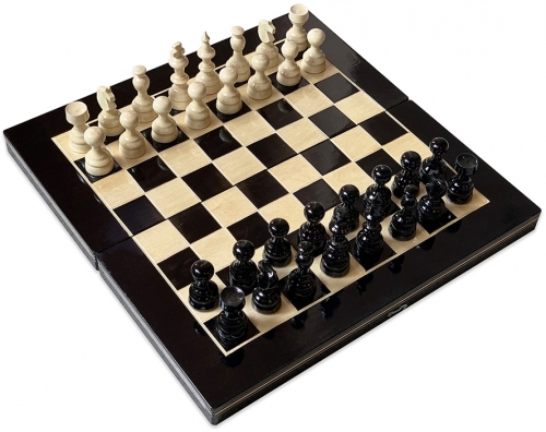 Joc de Sah si Table, negru-alb, 27 cm