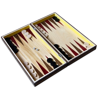 Joc de Sah si Table, maro-alb, 27 cm