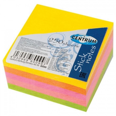 Cub notite adezive, 50 x 50 mm, 250 buc, Centrum 