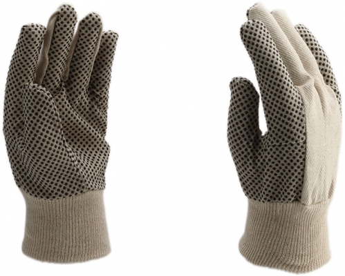 Manusi din panza, punctate in palma, rezistenta la alunecare, Alb murdar, Rock Safety