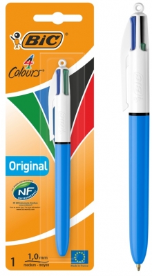 Pix BIC, 4 Colours Original, 1.0 mm, retractabil, blister