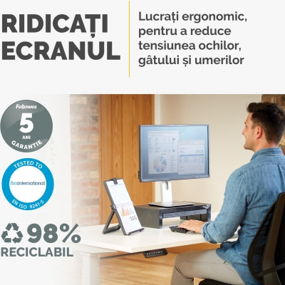Suport inaltator pentru monitor Designer Suites Fellowes 