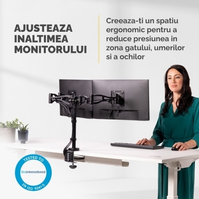Brat monitor ajustabil dublu Fellowes 
