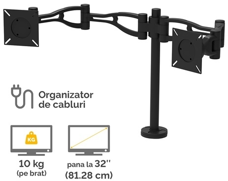 Brat monitor ajustabil dublu Fellowes 